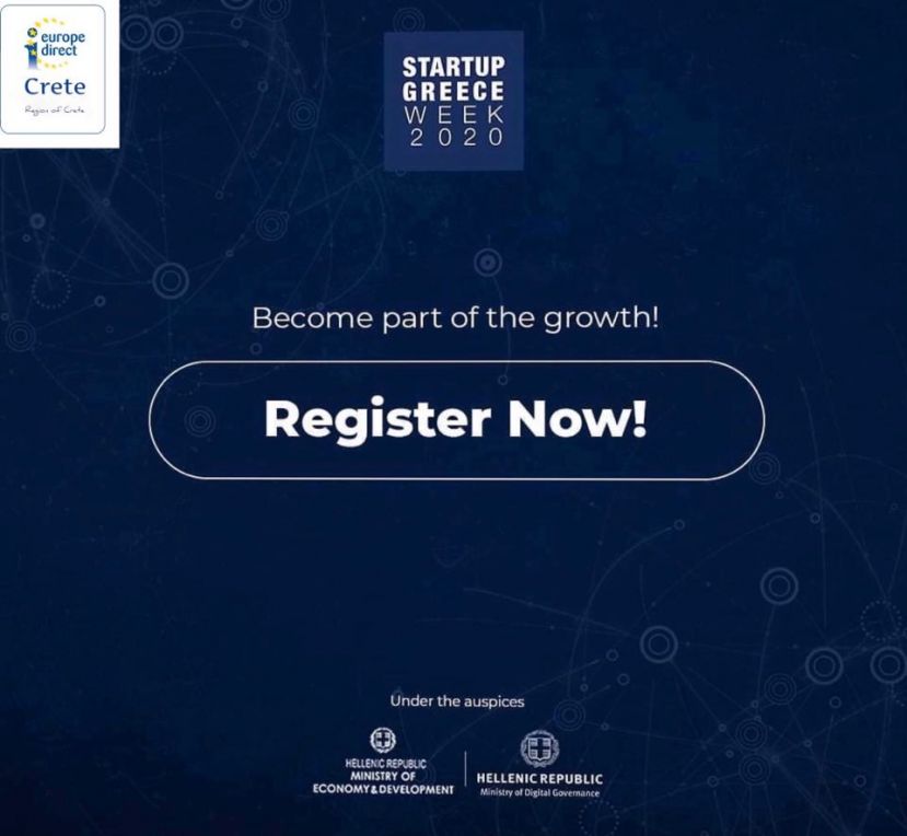 Το Startup Greece Week είναι γεγονός με την υποστήριξη του Europe Direct της Περιφέρειας Κρήτης!