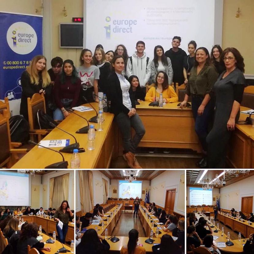 Ενημερωτική επίσκεψη του Καλλιτεχνικού Λυκείου Ηρακλείου στο Europe Direct της Περιφέρειας Κρήτης τη Δευτέρα 12 Νοεμβρίου 2018 στην αίθουσα του περιφερειακού συμβουλίου της Περιφέρειας Κρήτης_(!)
