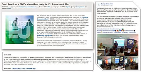 Για άλλη μία φορά ενημερωτική δράση του Europe Direct της Περιφέρειας Κρήτης βρίσκεται μεταξύ των Good Practices των Κέντρων Ευρωπαϊκής Πληροφόρησης όλης της Ευρώπης_(!)